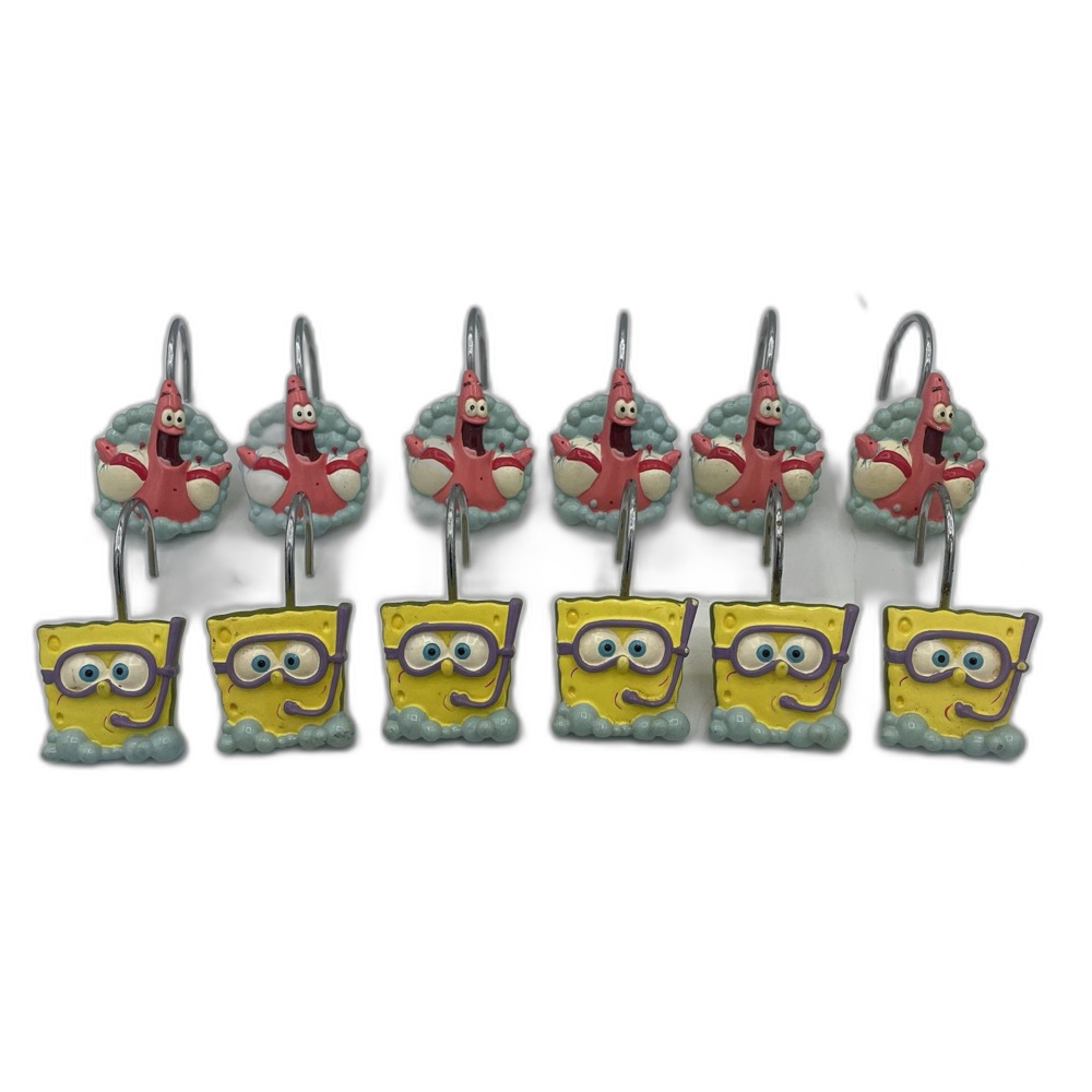SpongeBob SquarePants Shower Hooks Set of 12 Acrylic Patrick Star